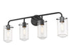 Z-Lite Canada - Four Light Vanity - Delaney - Matte Black- Union Lighting Luminaires Decor