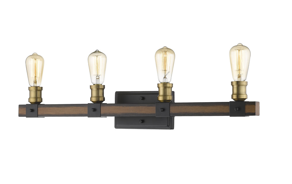 Z-Lite Canada - Four Light Vanity - Kirkland - Rustic Mahogany- Union Lighting Luminaires Decor