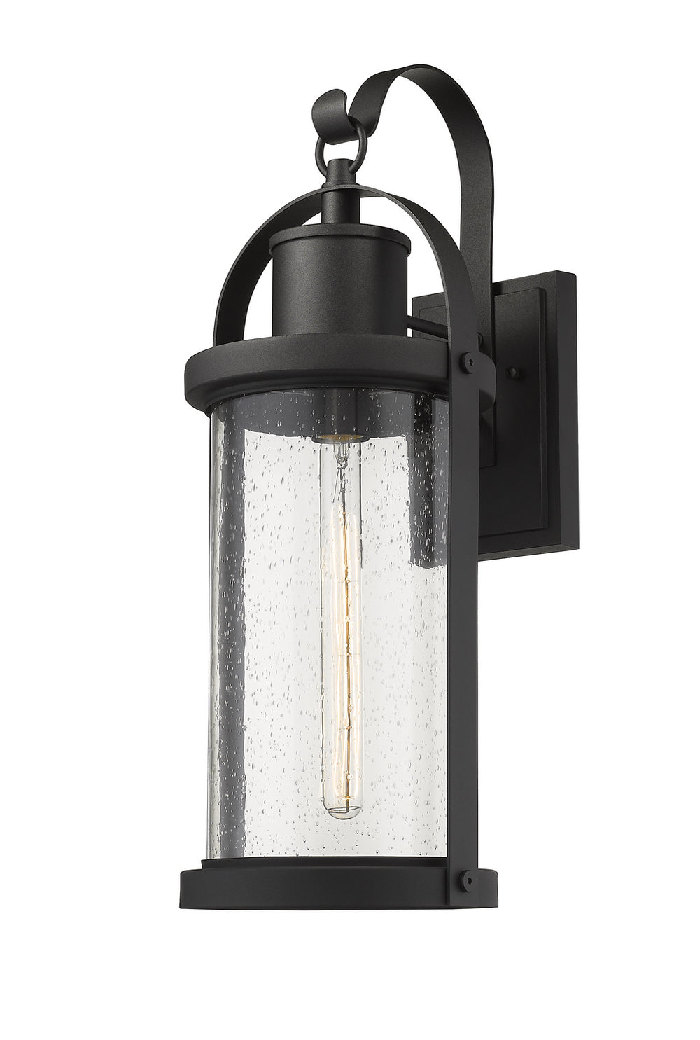 Z-Lite Canada - One Light Outdoor Wall Sconce - Roundhouse - Black- Union Lighting Luminaires Decor