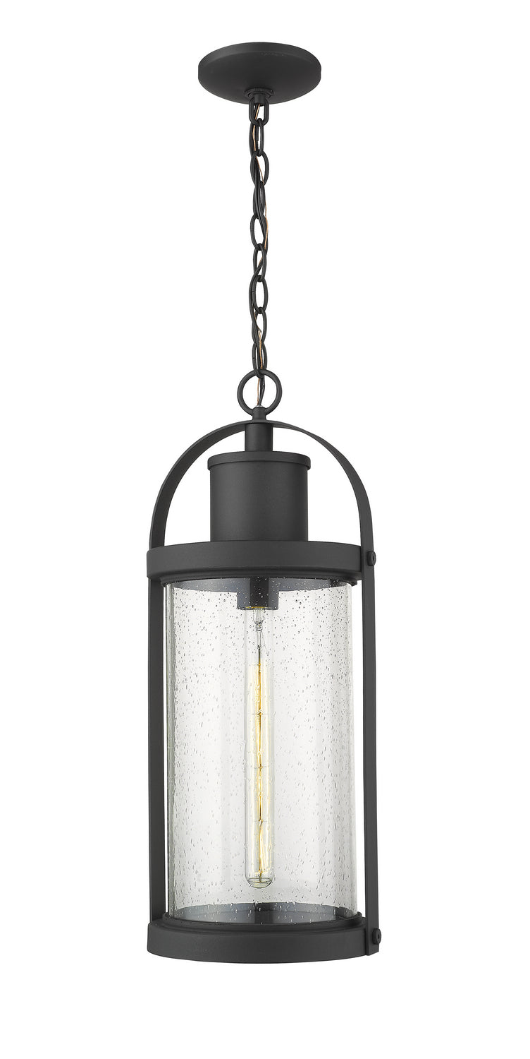 Z-Lite Canada - One Light Outdoor Chain Mount Ceiling Fixture - Roundhouse - Black- Union Lighting Luminaires Decor