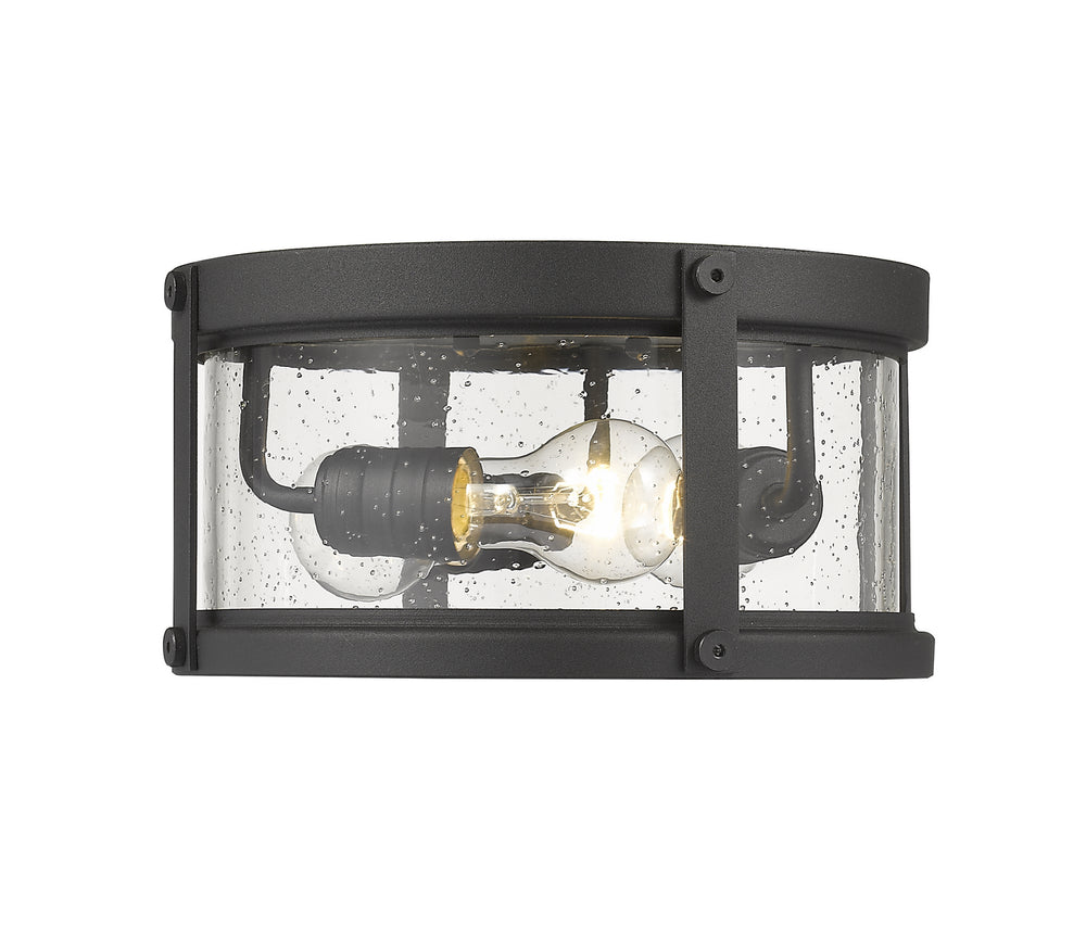 Z-Lite Canada - Three Light Outdoor Flush Mount - Roundhouse - Black- Union Lighting Luminaires Decor