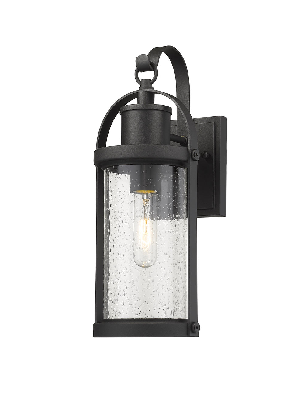 Z-Lite Canada - One Light Outdoor Wall Sconce - Roundhouse - Black- Union Lighting Luminaires Decor