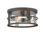 Z-Lite Canada - Three Light Outdoor Flush Mount - Jordan - Oil Rubbed Bronze- Union Lighting Luminaires Decor