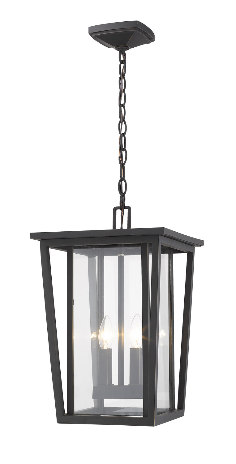 Z-Lite Canada - Two Light Outdoor Chain Mount Ceiling Fixture - Seoul - Oil Rubbed Bronze- Union Lighting Luminaires Decor
