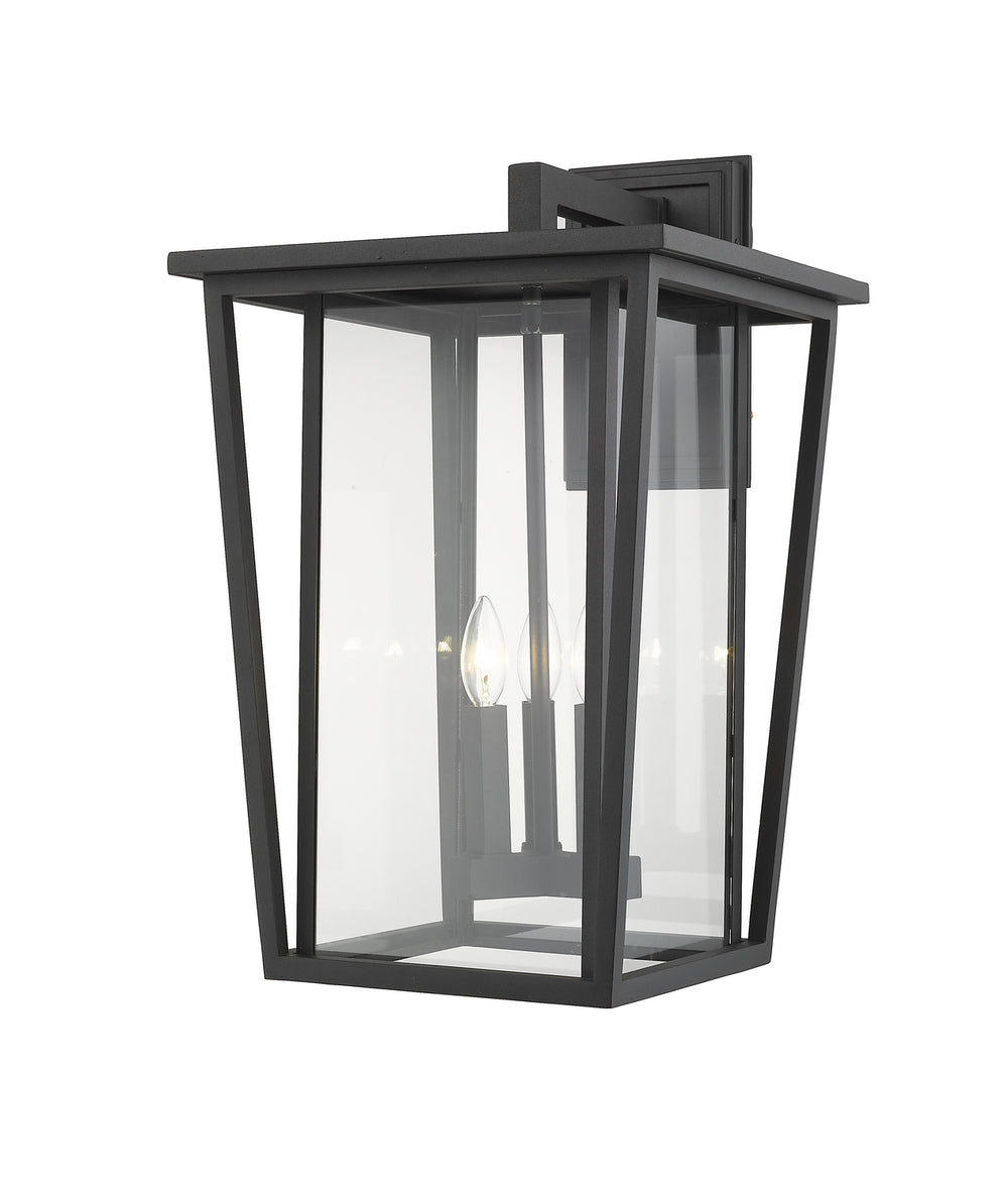 Z-Lite Canada - Three Light Outdoor Wall Sconce - Seoul - Black- Union Lighting Luminaires Decor