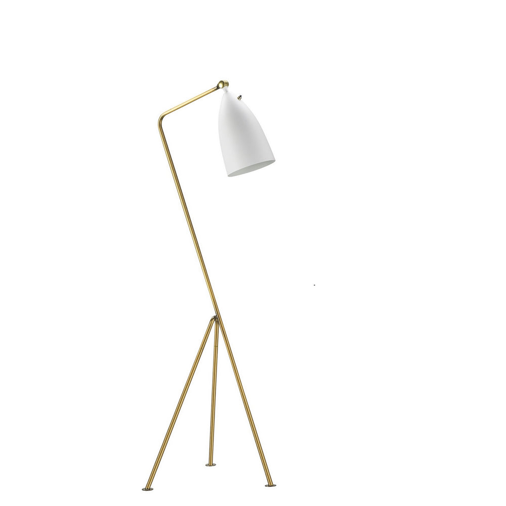 Bethel International Canada - One Light Floor Lamp - Brass & White- Union Lighting Luminaires Decor