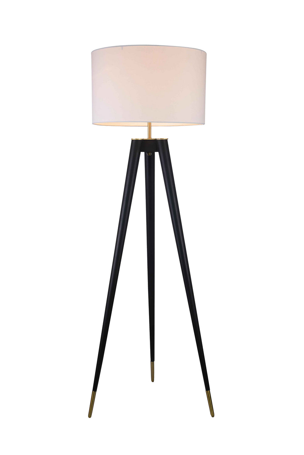 Bethel International Canada - One Light Floor Lamp - Black & Brass- Union Lighting Luminaires Decor