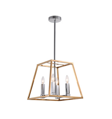 Bethel International Canada - Four Light Chandelier - Gold & Chrome- Union Lighting Luminaires Decor