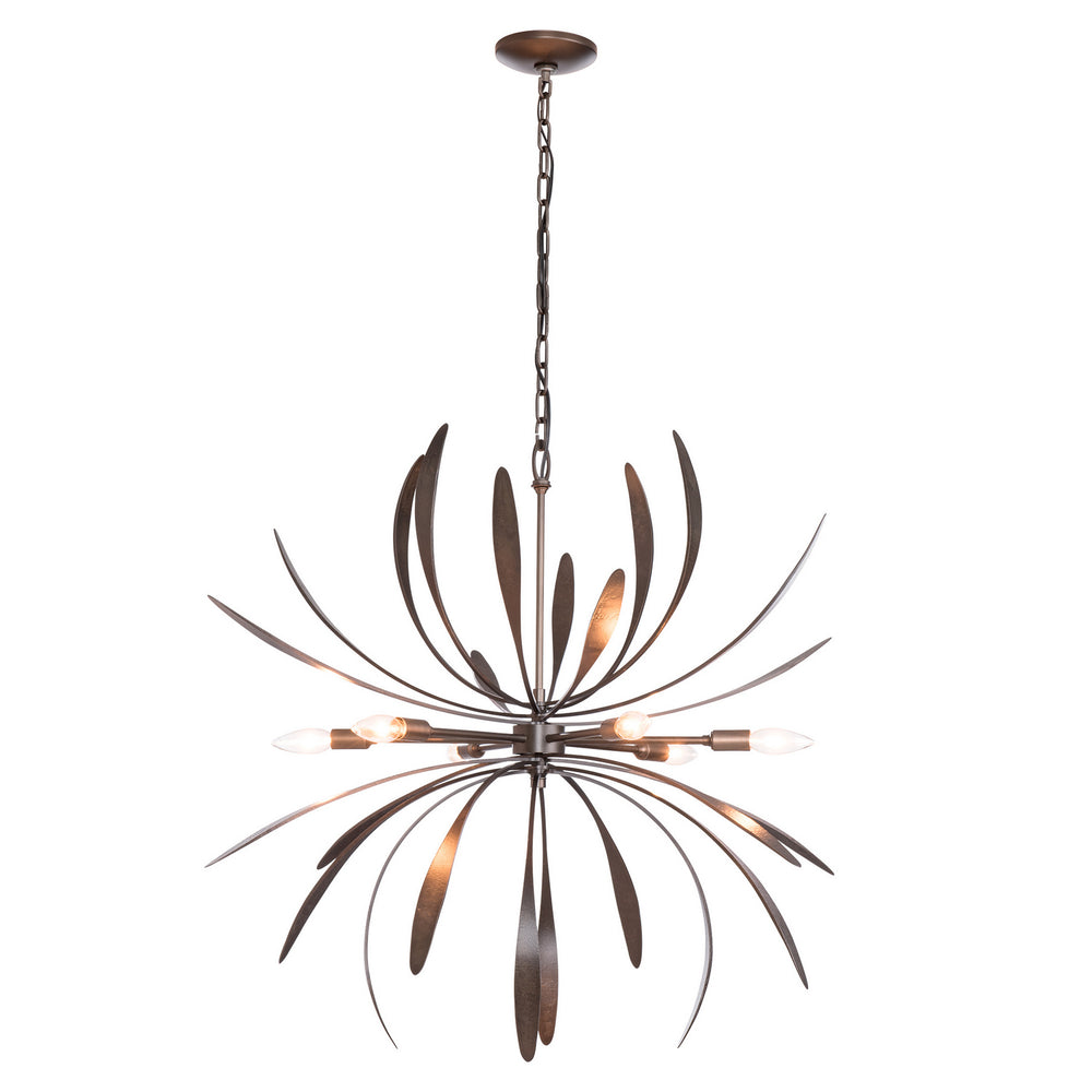 Hubbardton Forge - Six Light Chandelier - Dahlia - Dark Smoke- Union Lighting Luminaires Decor