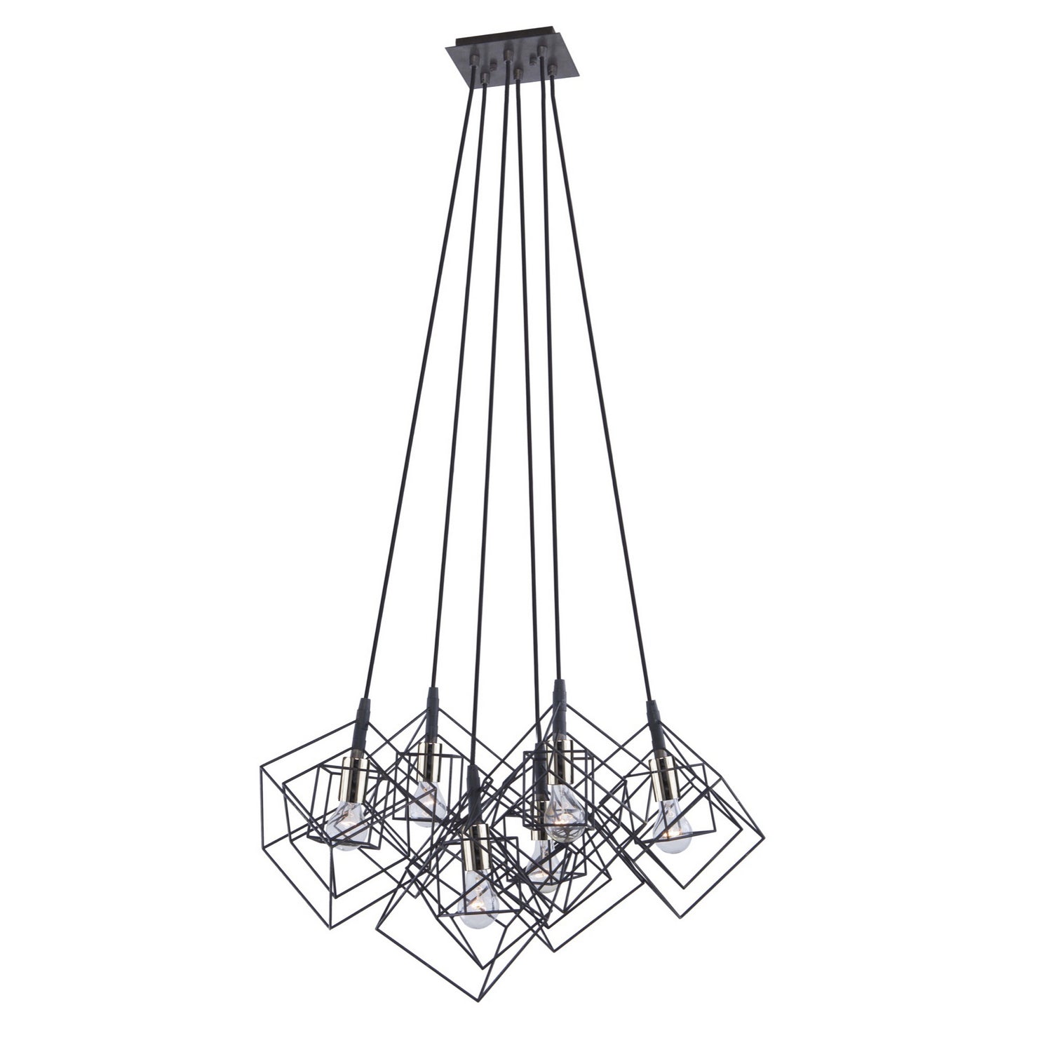 Artcraft Canada - Six Light Chandelier - Artistry - Matte Black & Polished Nickel- Union Lighting Luminaires Decor