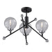 Artcraft Canada - Three Light Semi Flush Mount - Vero Modo - Matte Black & Chrome- Union Lighting Luminaires Decor