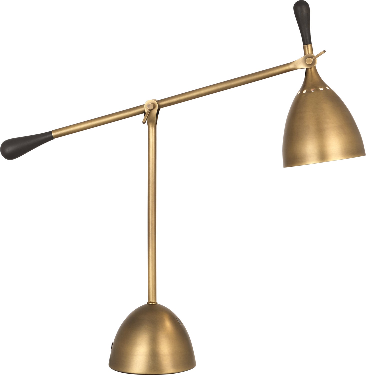 Robert Abbey - One Light Table Lamp - Ledger - Warm Brass w/Dark Walnut- Union Lighting Luminaires Decor