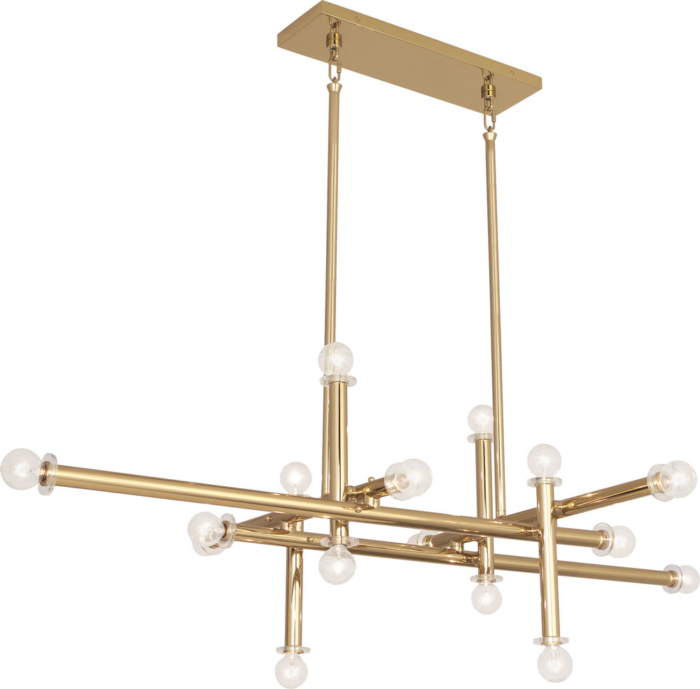 Robert Abbey - 16 Light Chandelier - Jonathan Adler Milano - Polished Brass w/Lucite- Union Lighting Luminaires Decor