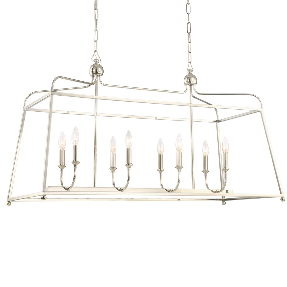 Crystorama - Eight Light Chandelier - Sylvan - Polished Nickel- Union Lighting Luminaires Decor