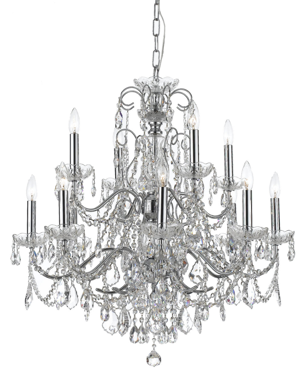Crystorama - 12 Light Chandelier - Imperial - Polished Chrome- Union Lighting Luminaires Decor