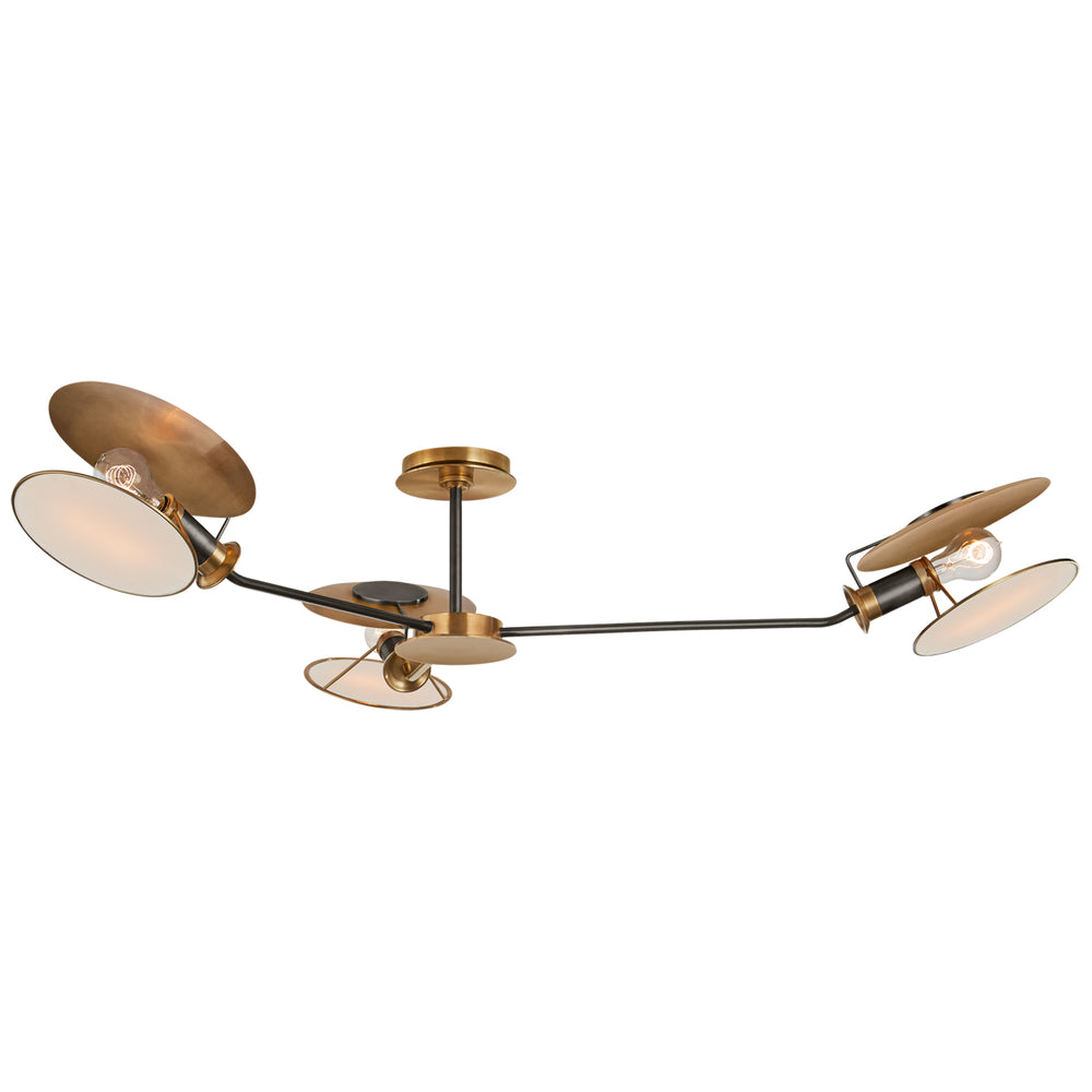 Visual Comfort Signature Canada - Three Light Semi-Flush Mount - Osiris - Bronze with Antique Brass- Union Lighting Luminaires Decor