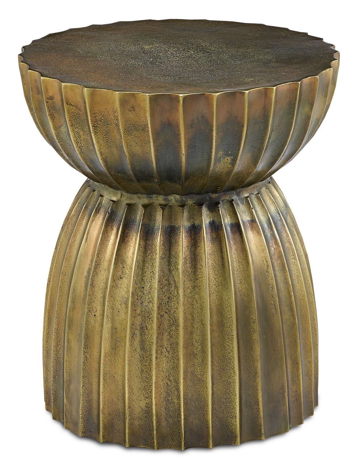 Currey and Company - Table/Stool - Rasi - Antique Brass- Union Lighting Luminaires Decor