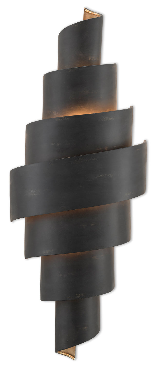 Currey and Company - Two Light Wall Sconce - Chiffonade - French Black/Painted Gold- Union Lighting Luminaires Decor