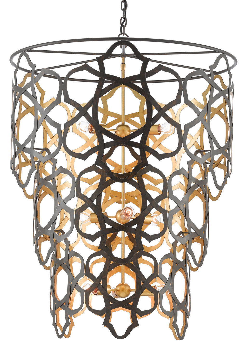 Currey and Company - Nine Light Chandelier - Mauresque - Bronze Gold/Contemporary Gold Leaf- Union Lighting Luminaires Decor