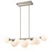 DVI Canada - Seven Light Linear Pendant - Alouette - Chrome And Buffed Nickel w/Half Opal Glass- Union Lighting Luminaires Decor