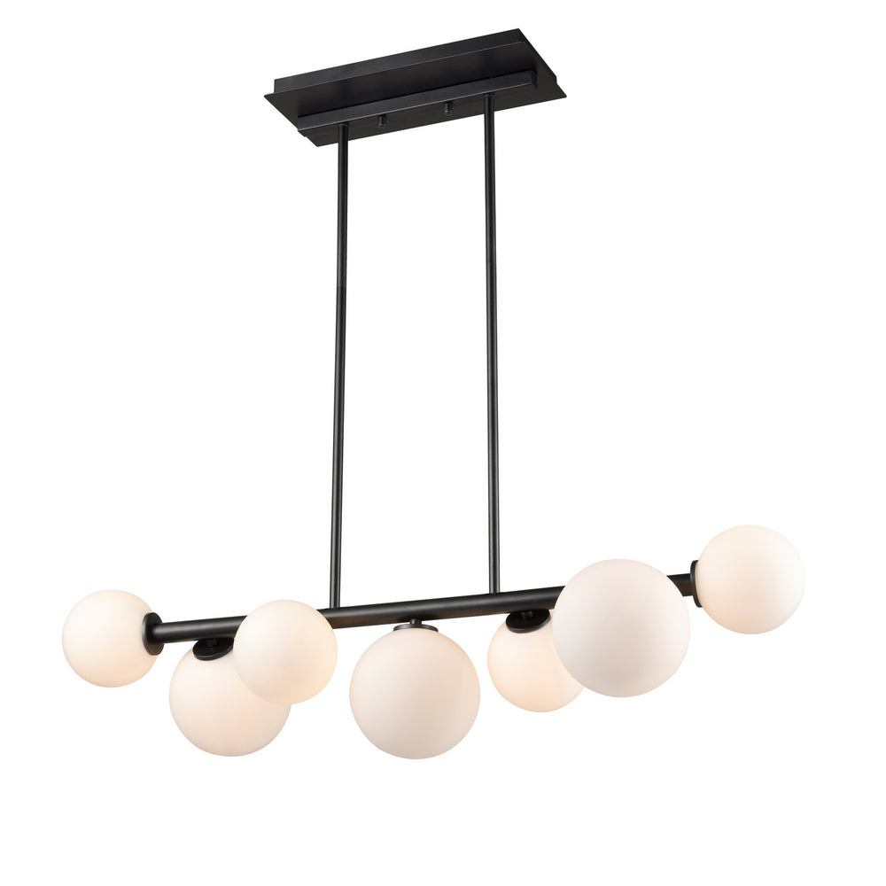 DVI Canada - Seven Light Linear Pendant - Alouette - Graphite w/Half Opal Glass- Union Lighting Luminaires Decor