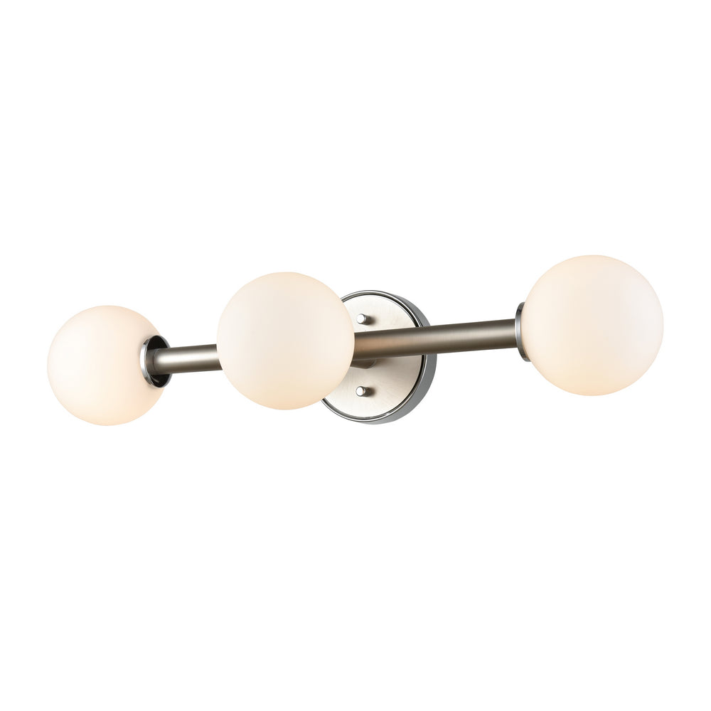 DVI Canada - Three Light Vanity - Alouette - Chrome And Buffed Nickel w/Half Opal Glass- Union Lighting Luminaires Decor