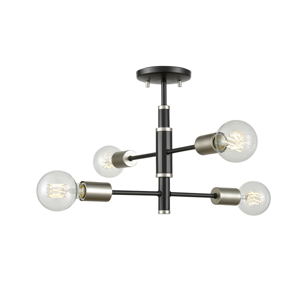 DVI Canada - Four Light Semi-Flush Mount - Lake Loft - Platinum And Graphite- Union Lighting Luminaires Decor