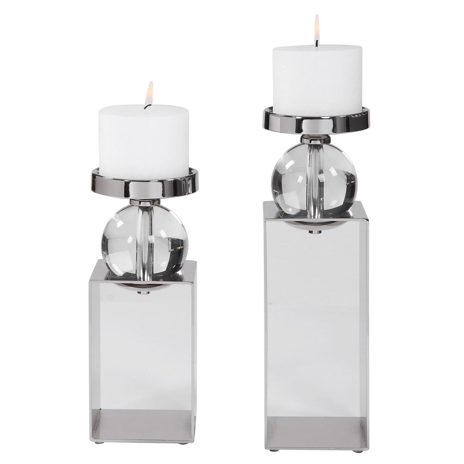 Uttermost - Candleholders, Set/2 - Lucian - Polished Nickel- Union Lighting Luminaires Decor