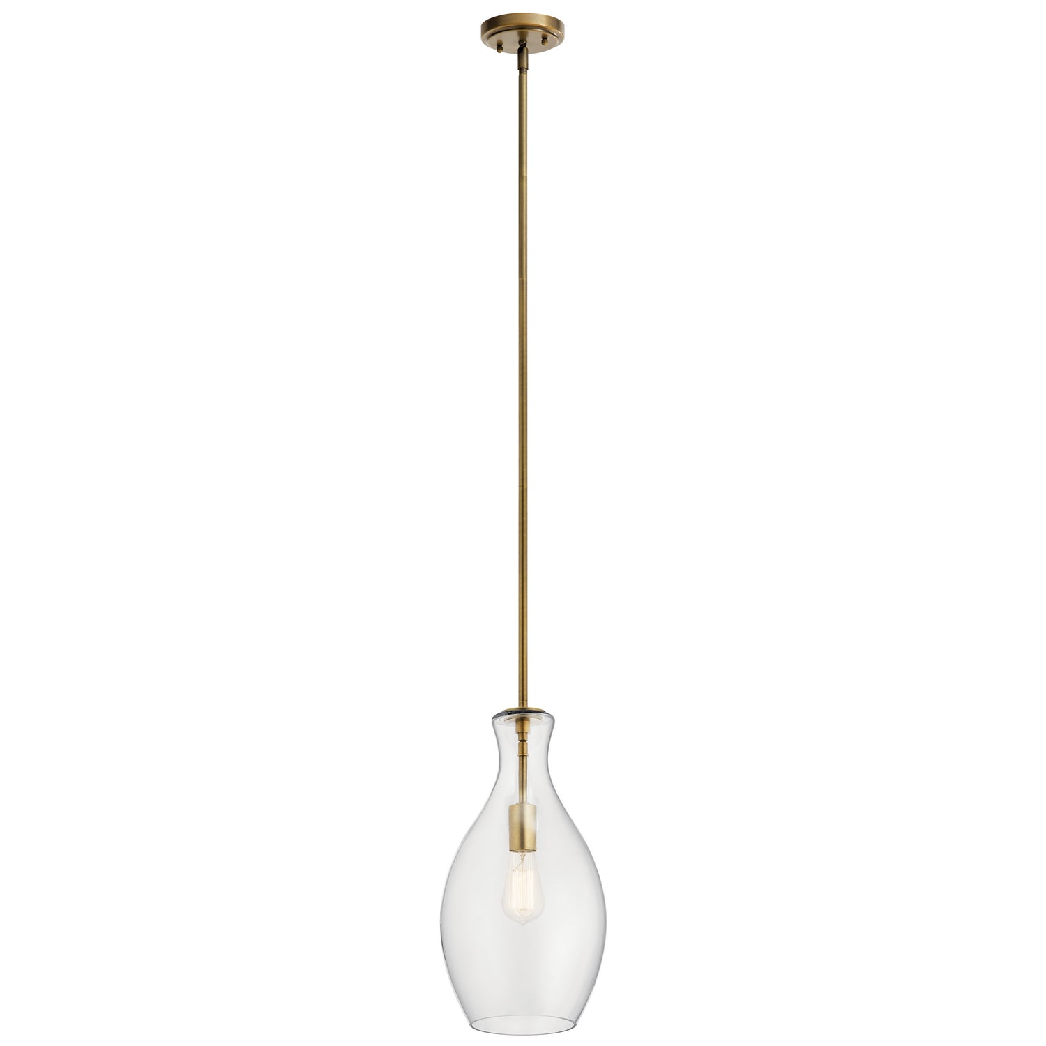 Kichler Canada - One Light Mini Pendant - Everly - Natural Brass- Union Lighting Luminaires Decor