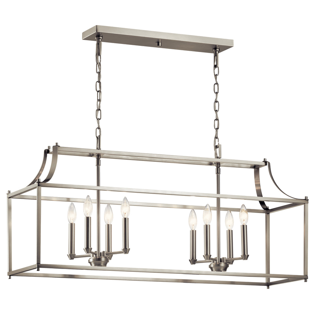 Kichler Canada - Eight Light Linear Chandelier - Morrigan - Brushed Nickel- Union Lighting Luminaires Decor