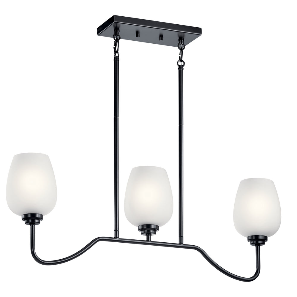 Kichler Canada - Three Light Linear Chandelier - Valserrano - Black- Union Lighting Luminaires Decor
