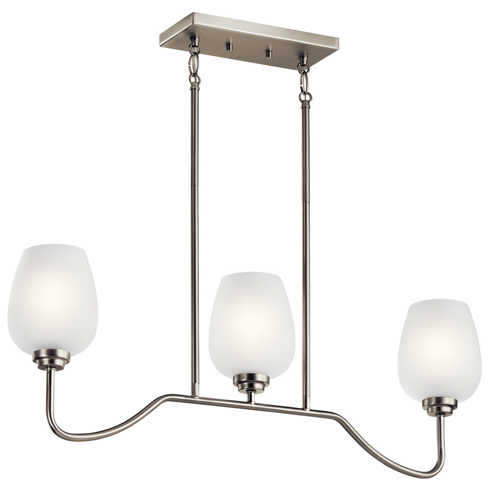Kichler Canada - Three Light Linear Chandelier - Valserrano - Brushed Nickel- Union Lighting Luminaires Decor