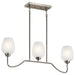 Kichler Canada - Three Light Linear Chandelier - Valserrano - Brushed Nickel- Union Lighting Luminaires Decor