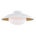 Mitzi - One Light Semi Flush Mount - Cadence - White Lustro/Gold Leaf Combo- Union Lighting Luminaires Decor
