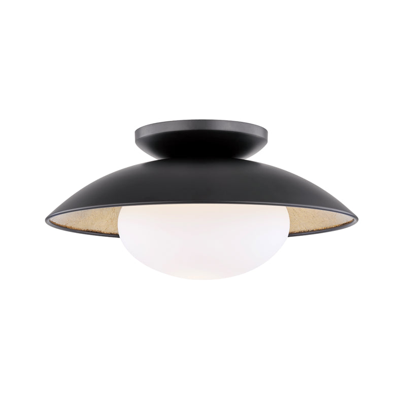 Mitzi - One Light Semi Flush Mount - Cadence - Black Lustro/Gold Leaf Combo- Union Lighting Luminaires Decor