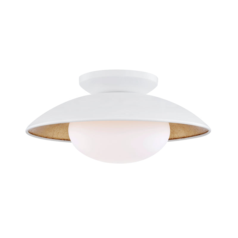 Mitzi - One Light Semi Flush Mount - Cadence - White Lustro/Gold Leaf Combo- Union Lighting Luminaires Decor