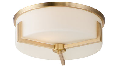 Maxim - Three Light Flush Mount - Dart - Satin Brass- Union Lighting Luminaires Decor