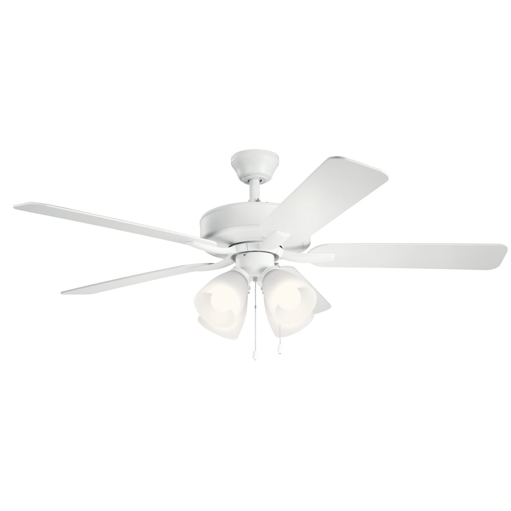 "Kichler Canada - 52"Ceiling Fan - Basics Pro Premier - Matte White- Union Lighting Luminaires Decor"