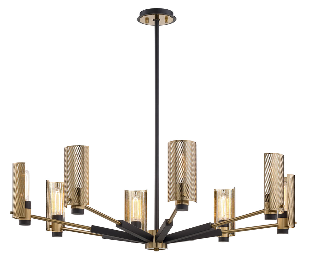Troy Lighting Canada - Eight Light Chandelier - Pilsen - Soft Off Black/Patina Brass- Union Lighting Luminaires Decor