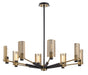 Troy Lighting Canada - Eight Light Chandelier - Pilsen - Soft Off Black/Patina Brass- Union Lighting Luminaires Decor