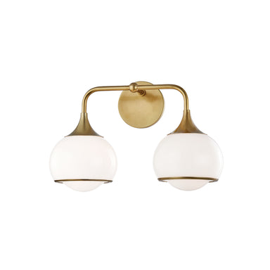 Mitzi - Two Light Wall Sconce - Reese - Aged Brass- Union Lighting Luminaires Decor