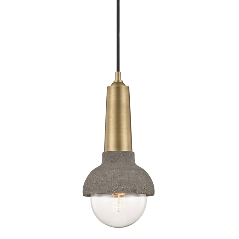 Mitzi - One Light Pendant - Macy - Aged Brass- Union Lighting Luminaires Decor