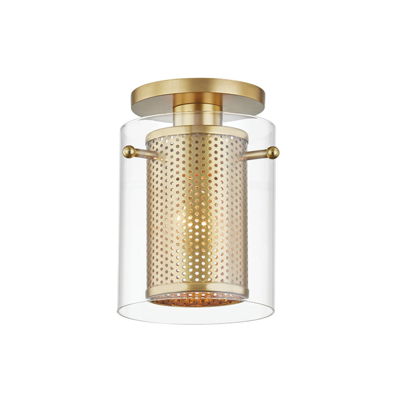 Mitzi - One Light Semi Flush Mount - Elanor - Aged Brass- Union Lighting Luminaires Decor