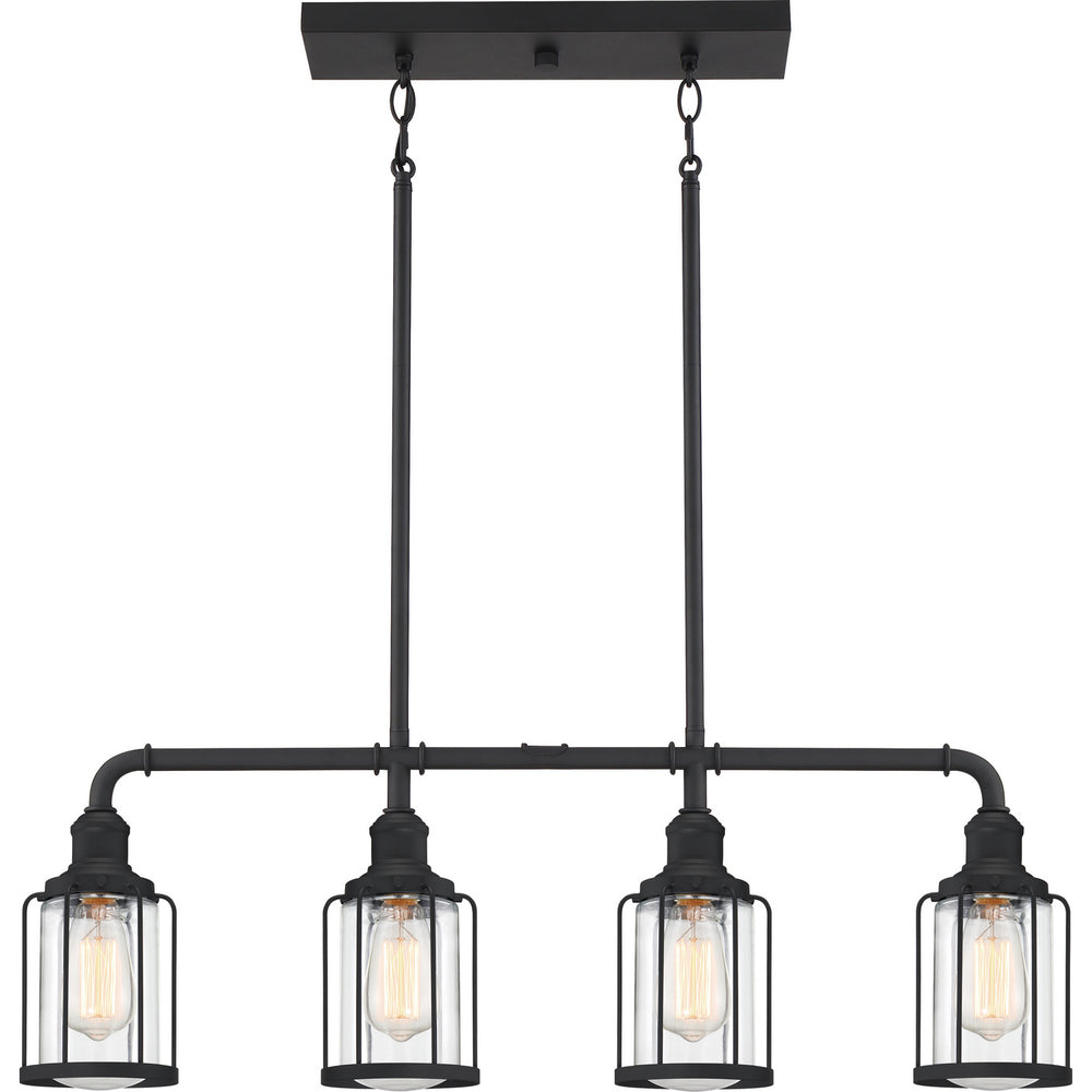 Quoizel - Four Light Linear Chandelier - Ludlow - Earth Black- Union Lighting Luminaires Decor