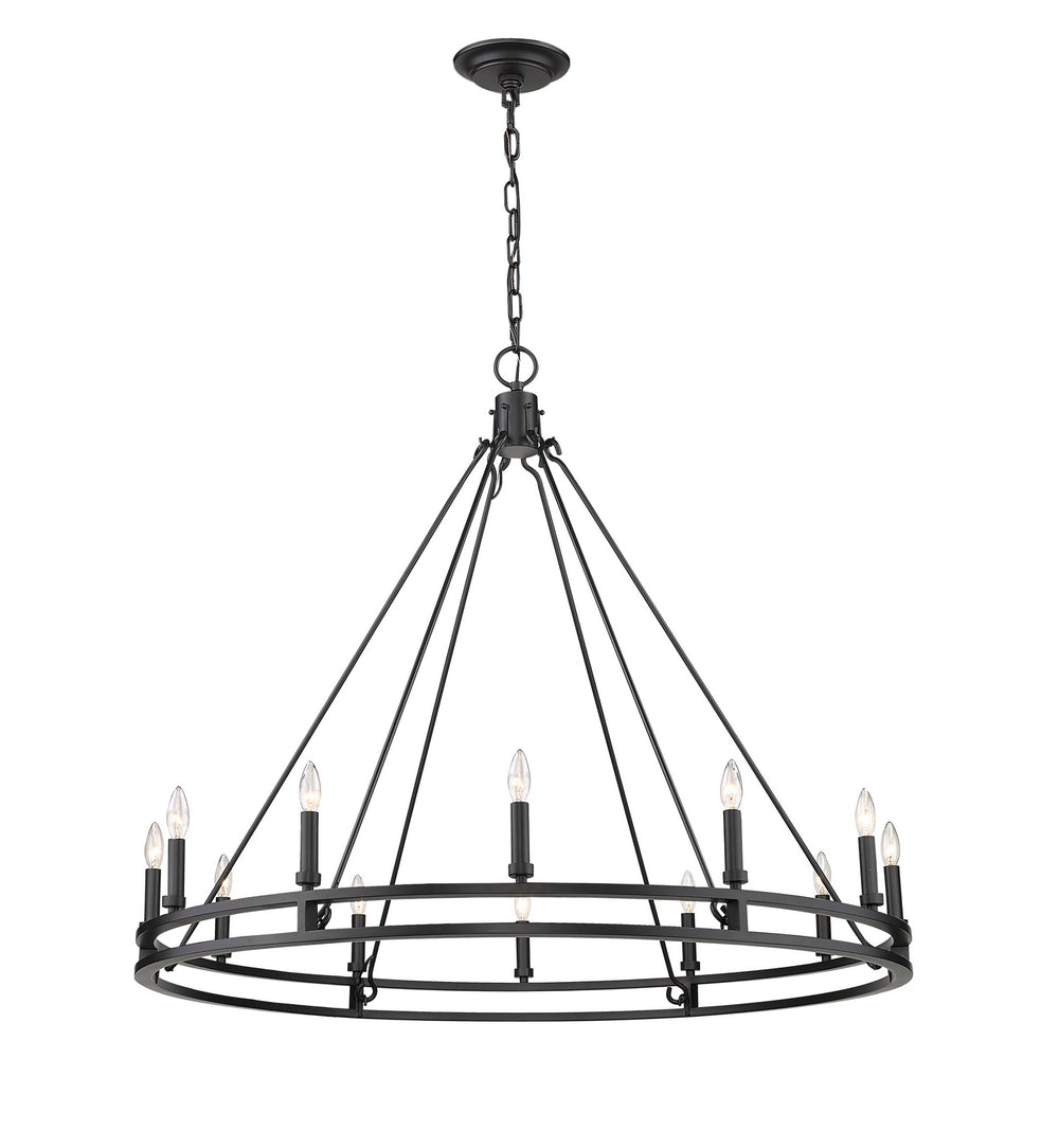 Z-Lite Canada - 12 Light Chandelier - Dennison - Matte Black- Union Lighting Luminaires Decor