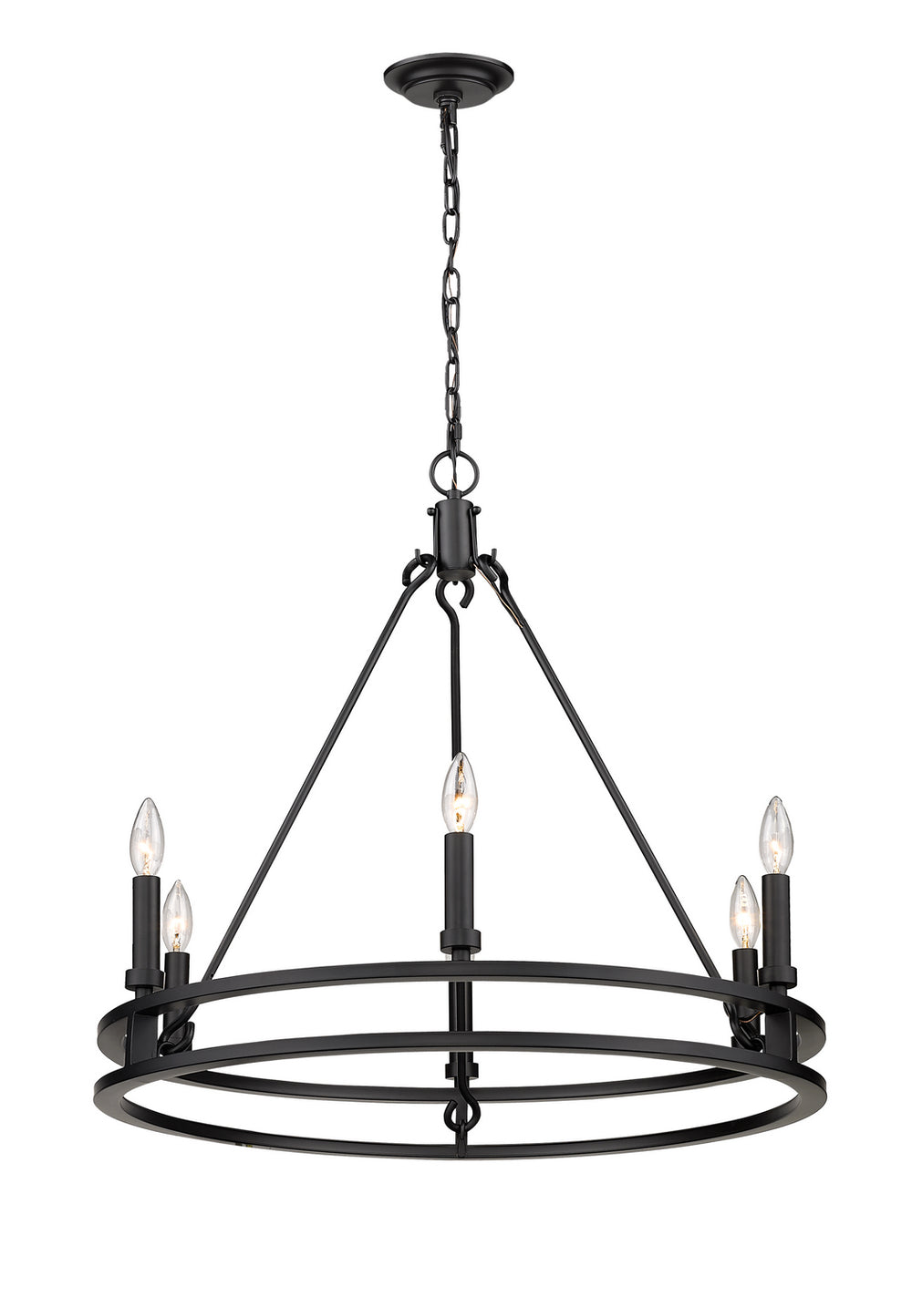 Z-Lite Canada - Six Light Chandelier - Dennison - Matte Black- Union Lighting Luminaires Decor