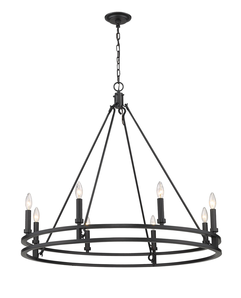 Z-Lite Canada - Eight Light Chandelier - Dennison - Matte Black- Union Lighting Luminaires Decor