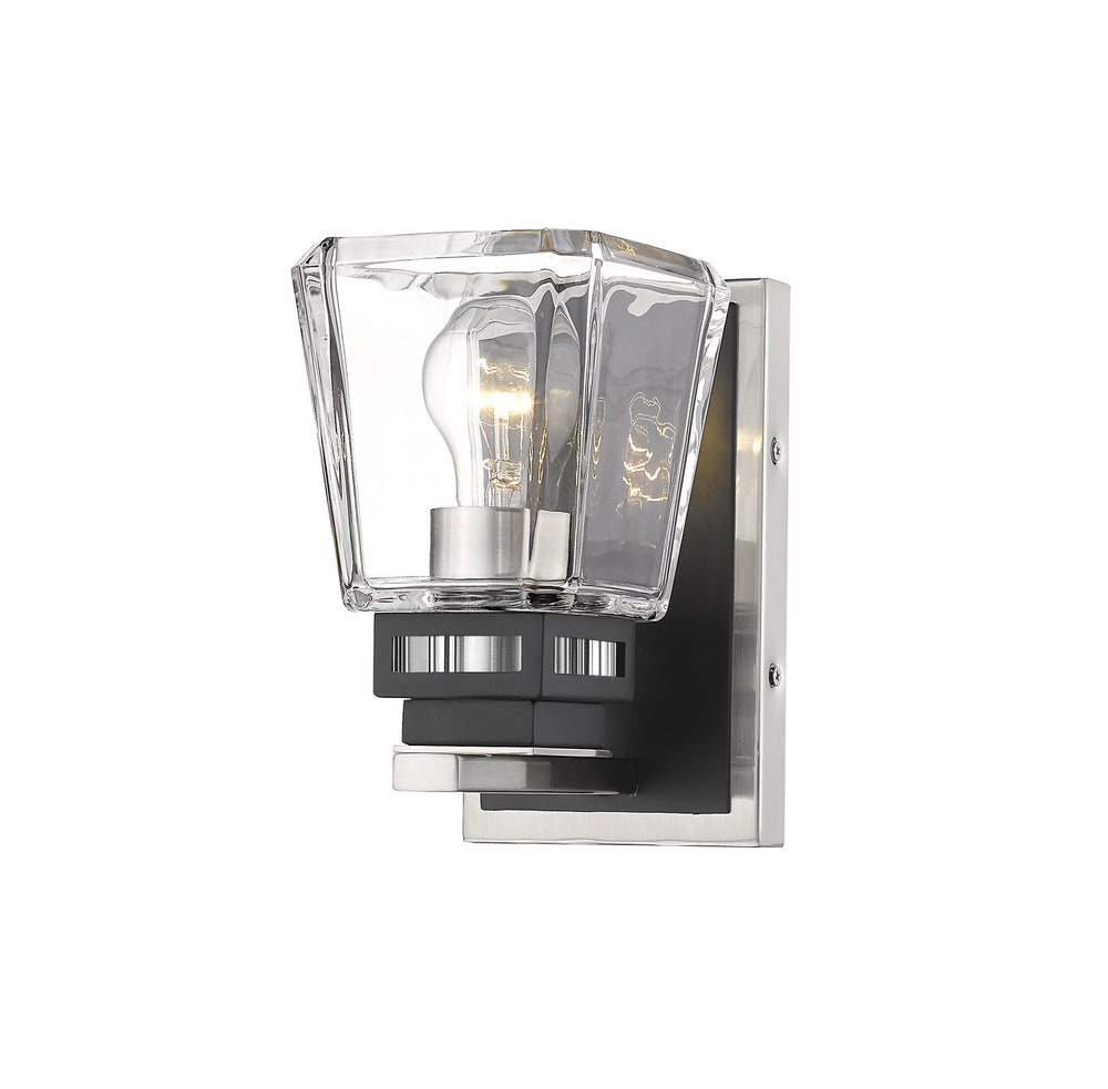 Z-Lite Canada - One Light Wall Sconce - Jackson - Brushed Nickel / Matte Black- Union Lighting Luminaires Decor