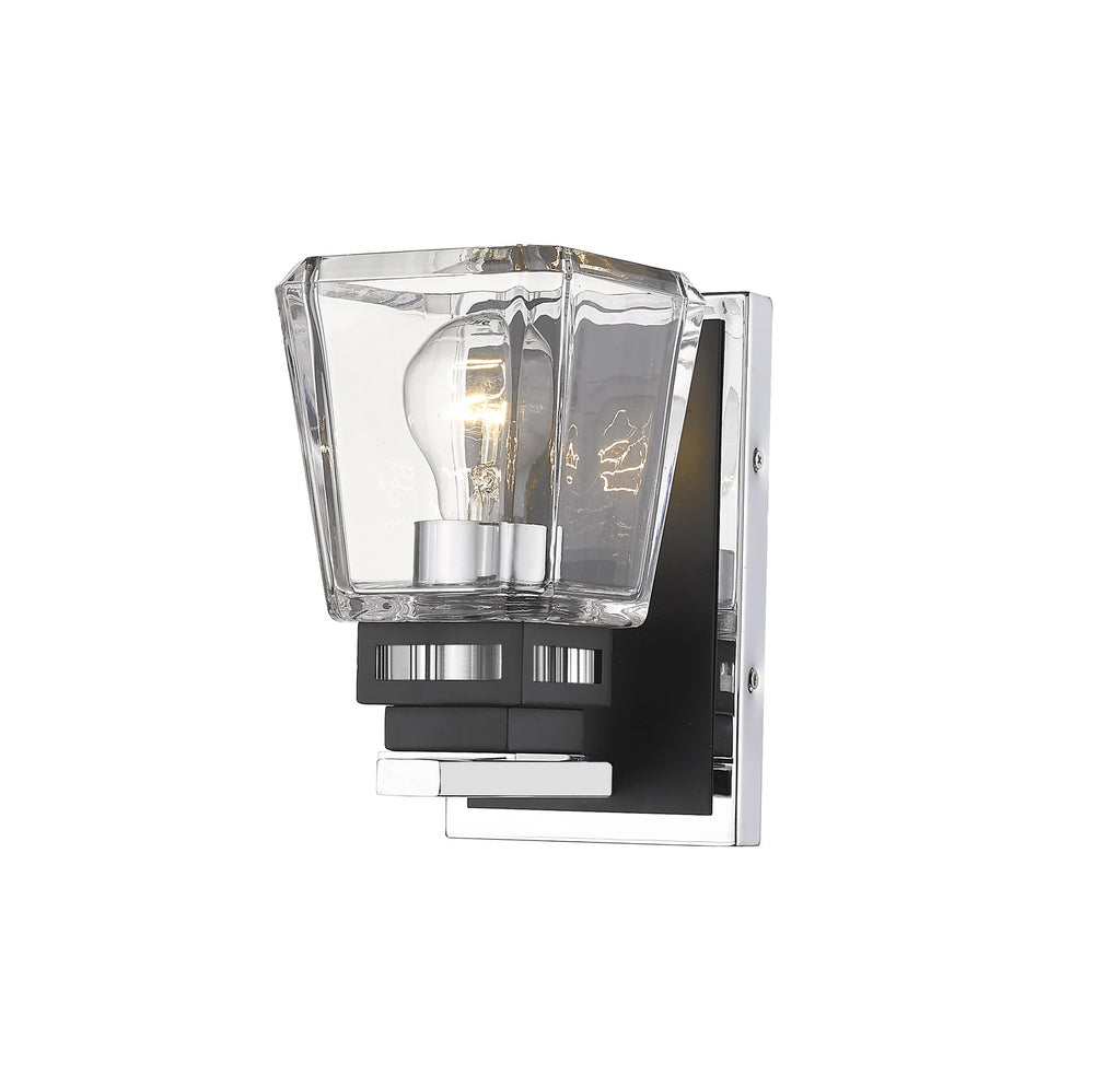 Z-Lite Canada - One Light Wall Sconce - Jackson - Chrome / Matte Black- Union Lighting Luminaires Decor