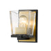 Z-Lite Canada - One Light Wall Sconce - Bleeker Street - Matte Black / Olde Brass- Union Lighting Luminaires Decor